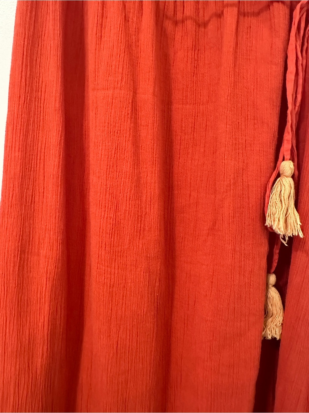 Billabong Red-Orange Off-Shoulder Midi Dress Boho Size Small Women’s - Picture 7 of 13